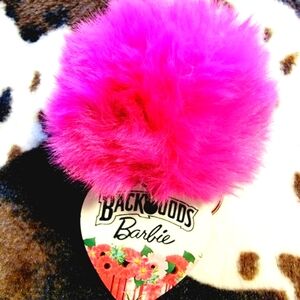 Backwoods Barbie Floral Pom Pom Fuzzy Ball Keychain